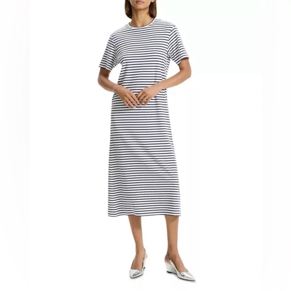 Theory Womens Easy Tee Clinton Knit Midi T-Shirt Dress Sz P/ US 0 Short-Sleeve